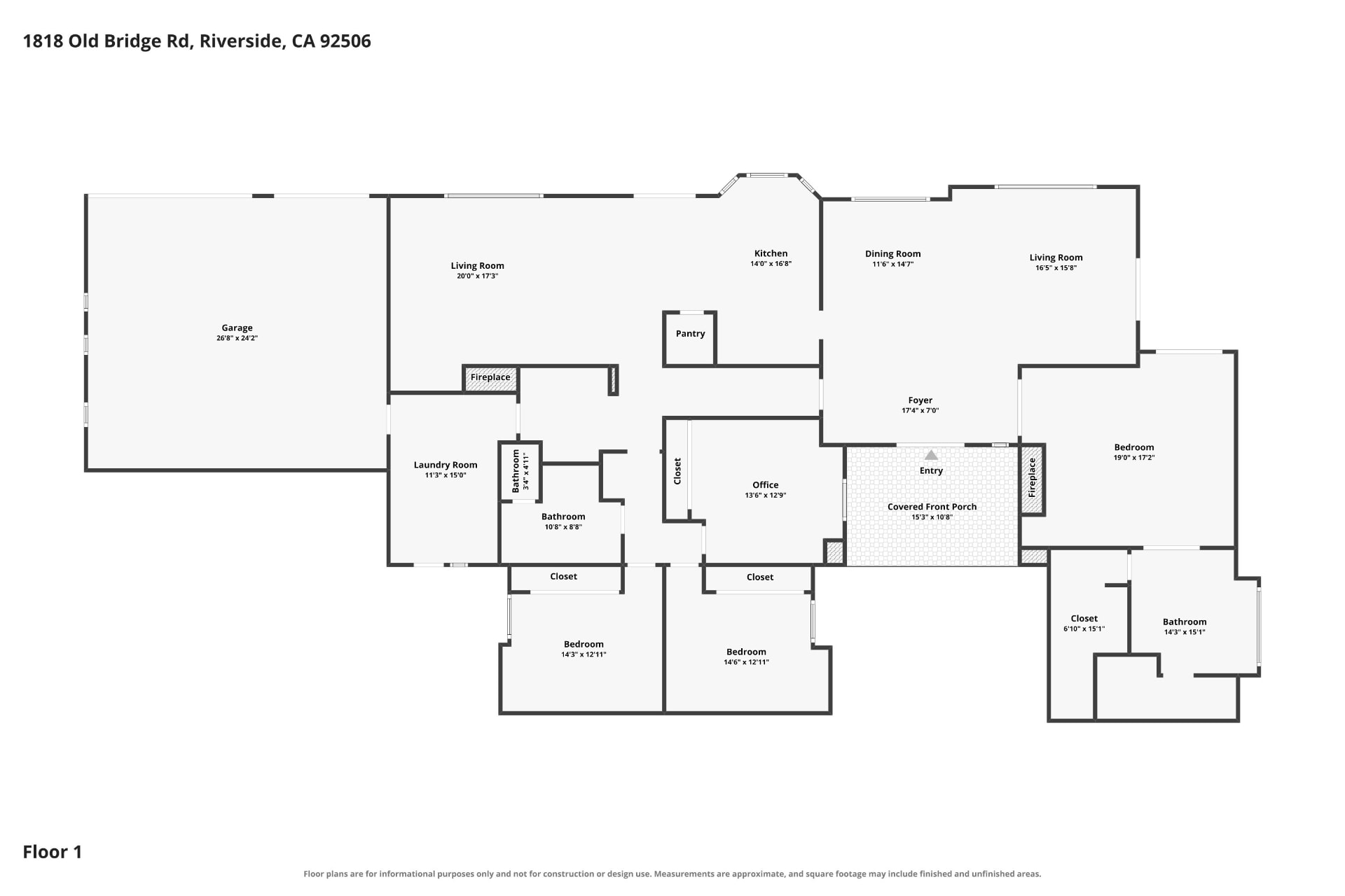 Floor plan of 1818 Old Bridge Road, Riverside, CA 92506